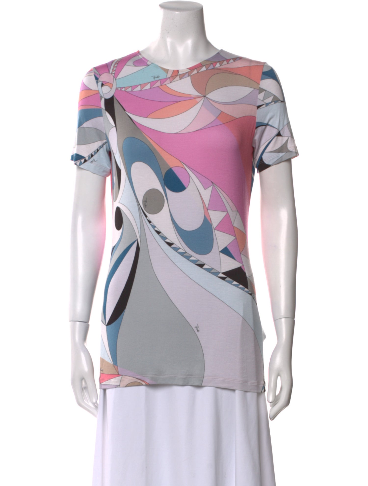 Emilio Pucci Printed Bateau Neckline T-Shirt