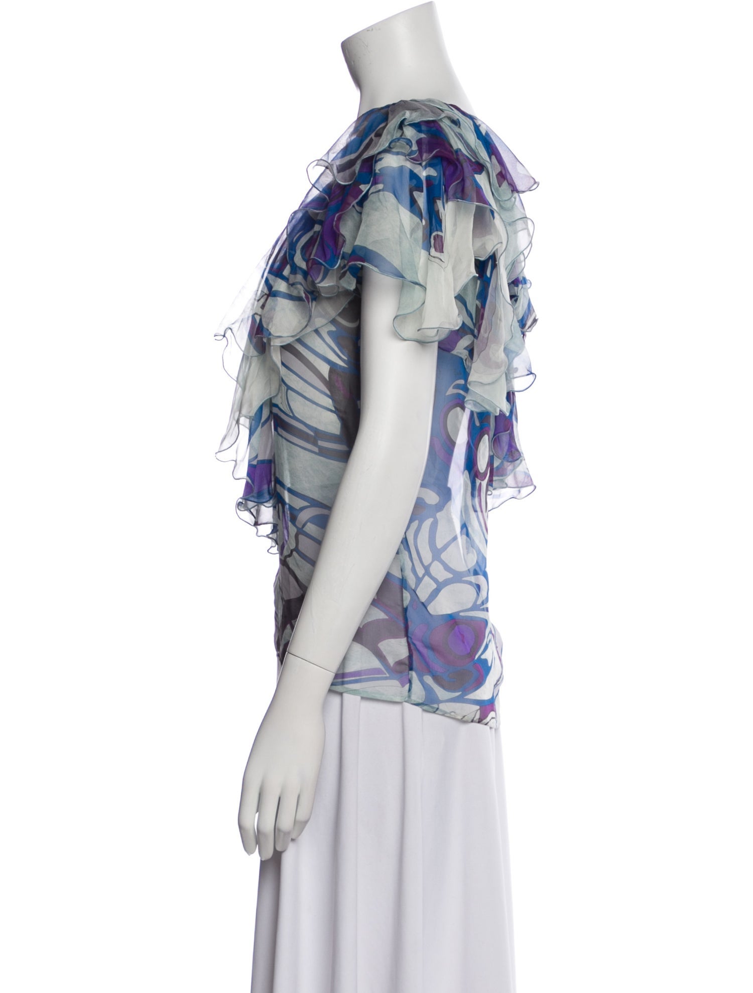 Emilio Pucci Printed Scoop Neck Blouse