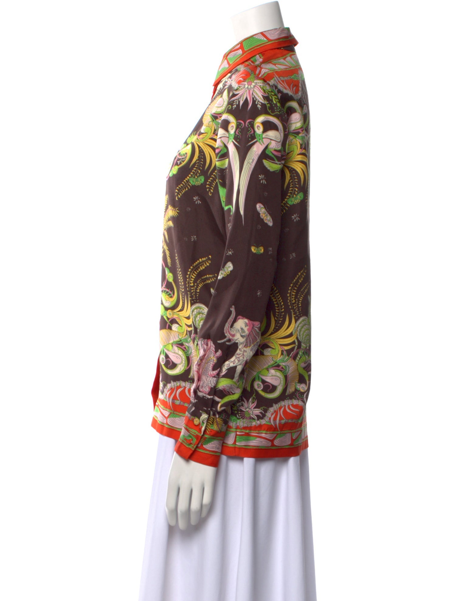 Emilio Pucci Silk Printed Button-Up Top