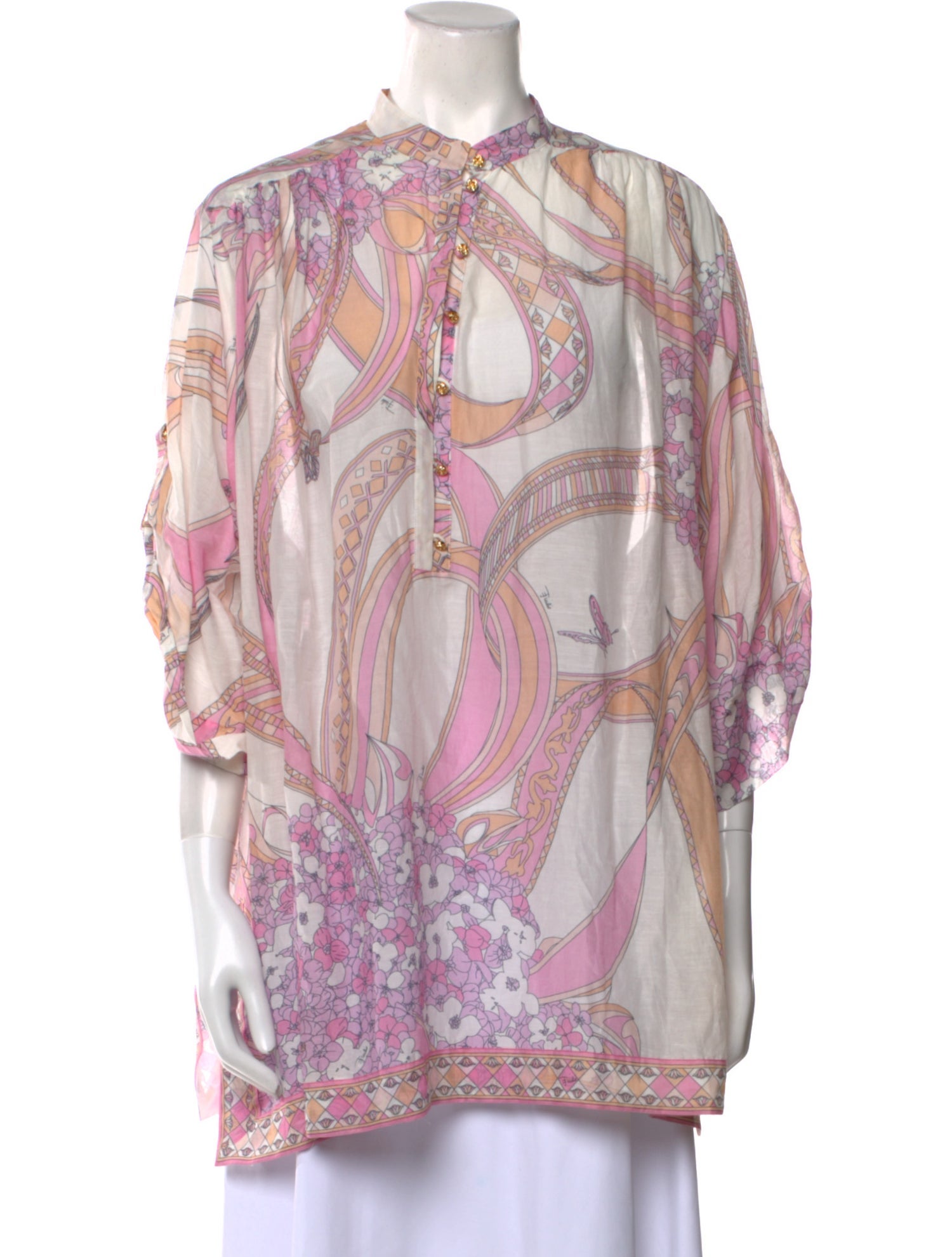 Emilio Pucci Printed Mock Neck Tunic