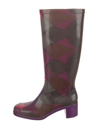Emilio Pucci Rubber Colorblock Pattern Rain Boots