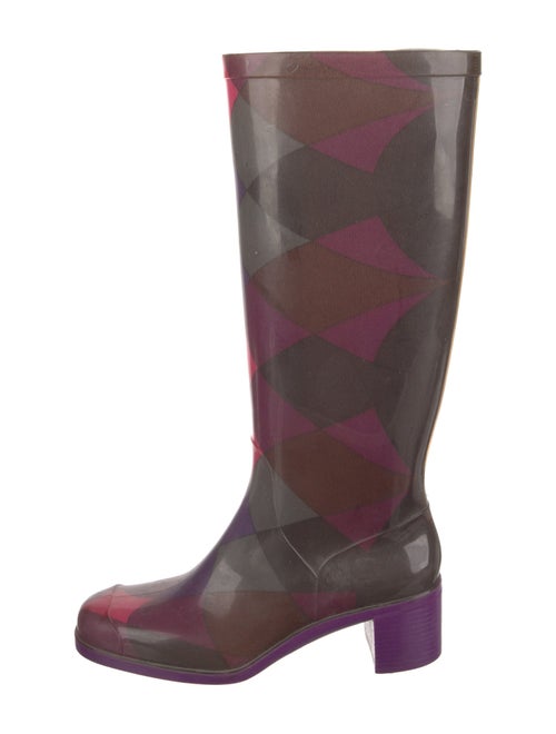 Emilio Pucci Rubber Colorblock Pattern Rain Boots