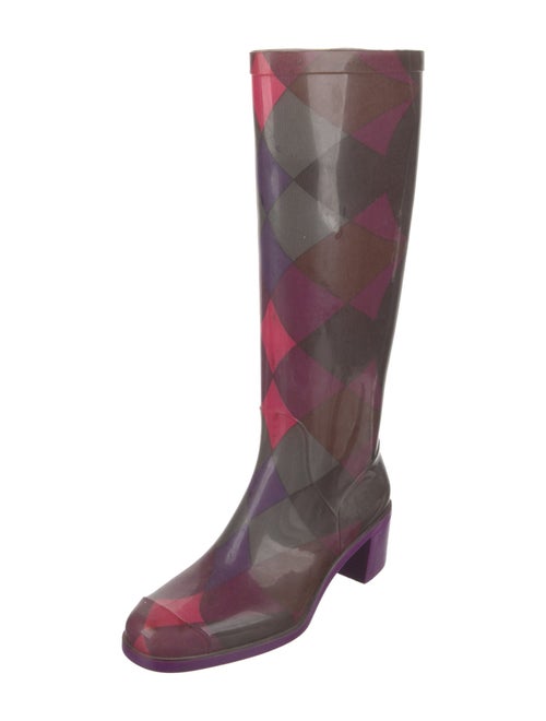Emilio Pucci Rubber Colorblock Pattern Rain Boots