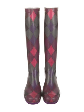 Emilio Pucci Rubber Colorblock Pattern Rain Boots