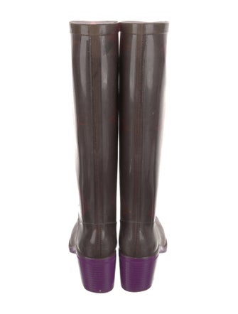 Emilio Pucci Rubber Colorblock Pattern Rain Boots