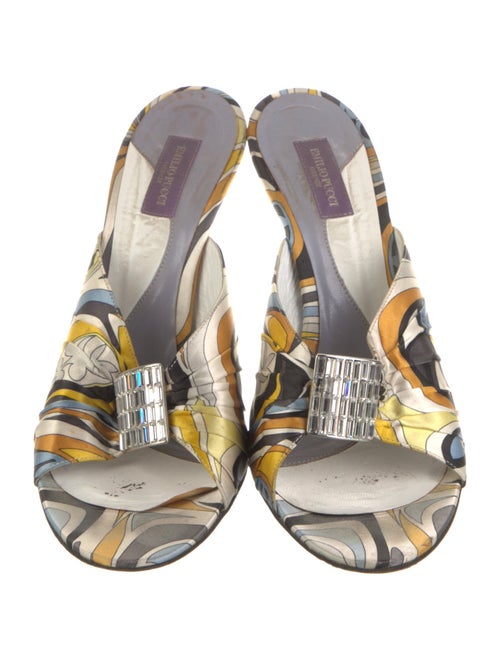 Emilio Pucci Satin Printed Slides