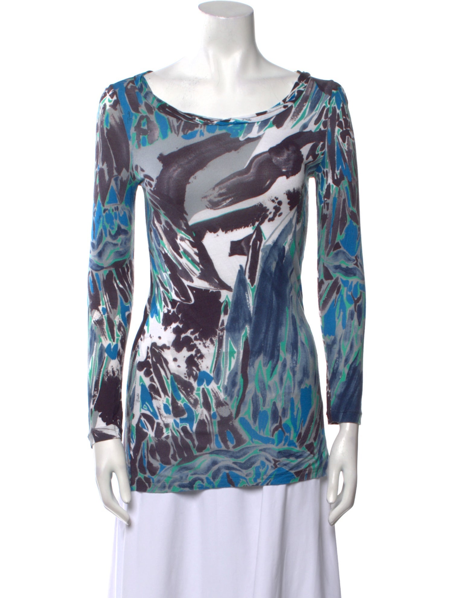 Emilio Pucci Printed Bateau Neckline Tunic
