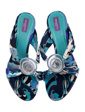 Emilio Pucci Satin Printed Slides