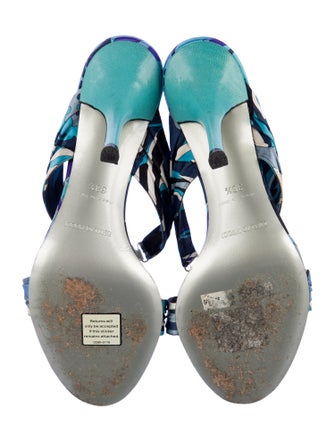 Emilio Pucci Satin Printed Slides