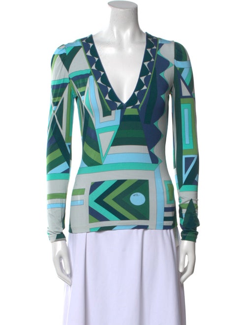 Emilio Pucci Printed V-Neck Top
