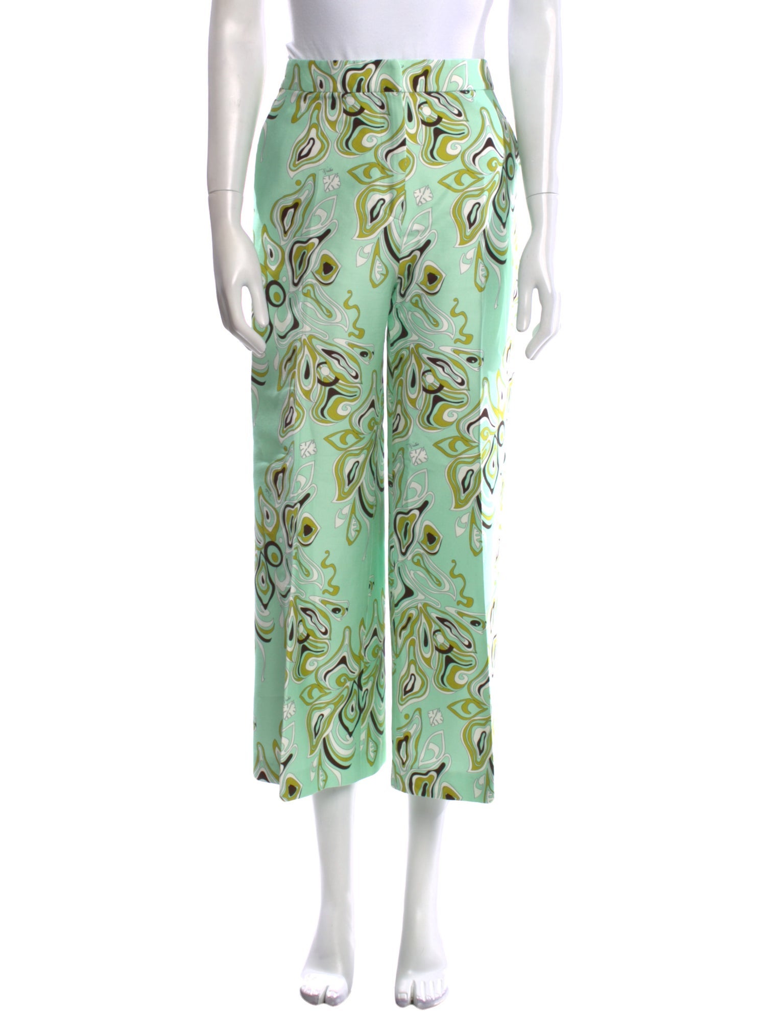 Emilio Pucci Floral Print Wide Leg Pants