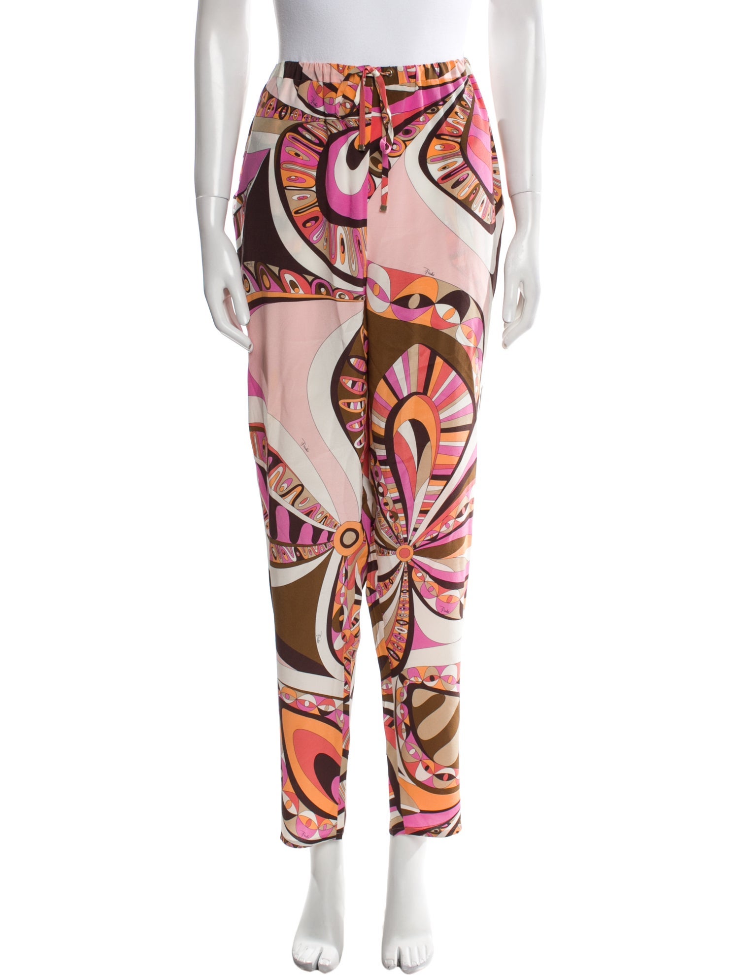 Emilio Pucci Silk Straight Leg Pants