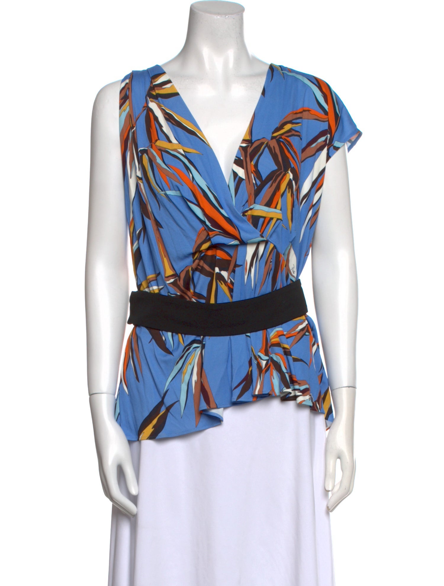Emilio Pucci Printed V-Neck Blouse