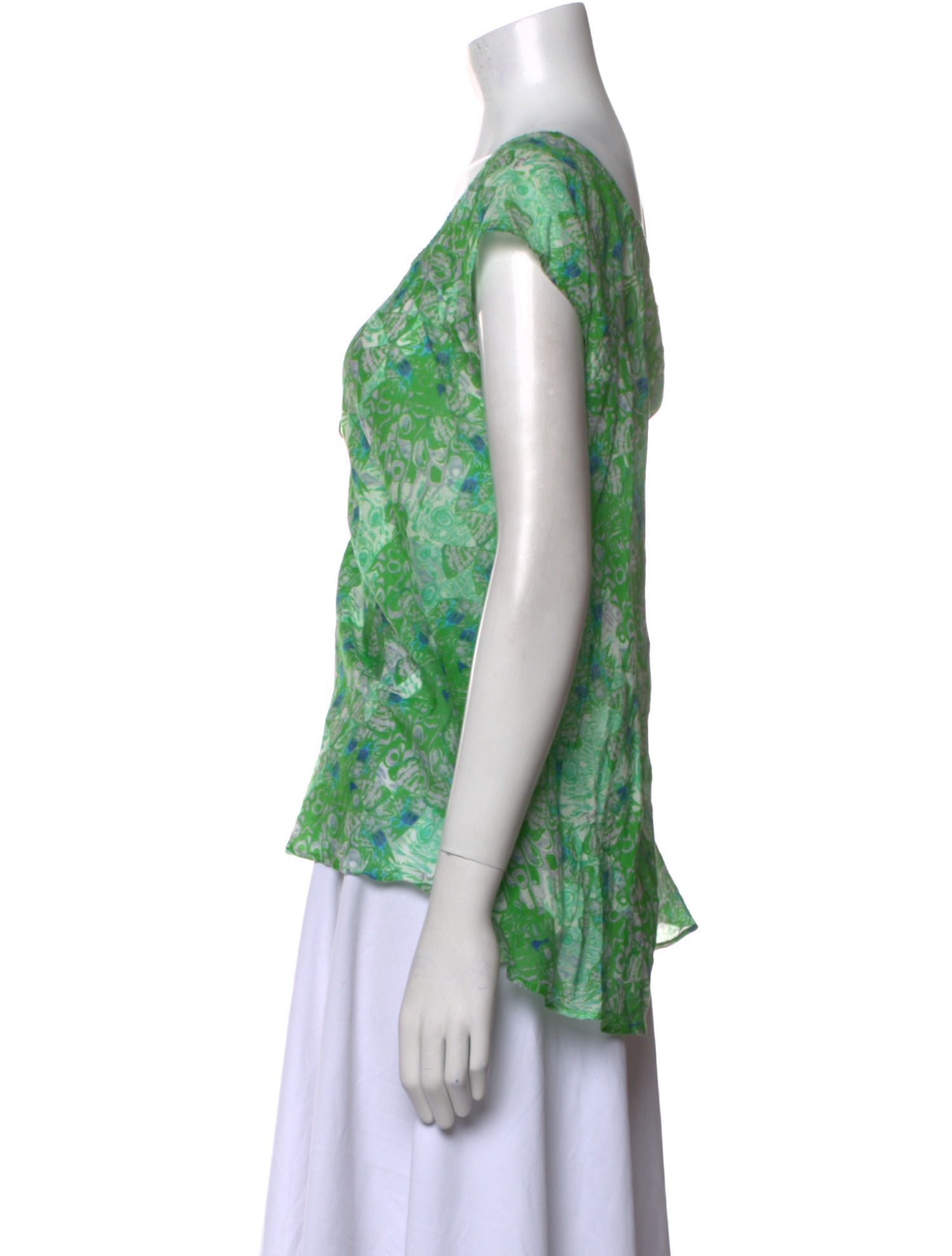 Emilio Pucci Floral Print V-Neck Blouse