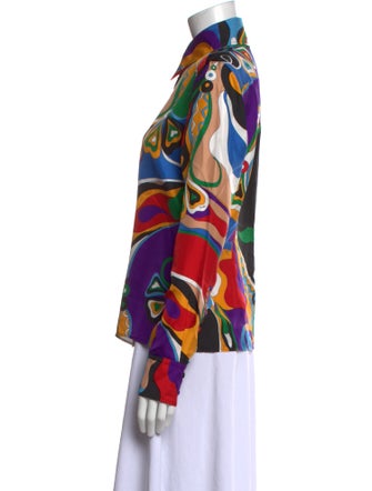 Emilio Pucci Silk Printed Button-Up Top