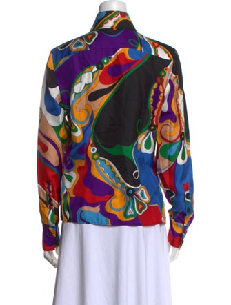 Emilio Pucci Silk Printed Button-Up Top