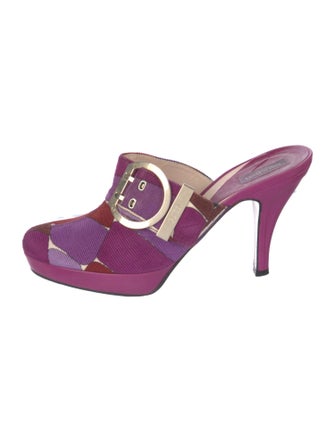 Emilio Pucci Colorblock Pattern Mules