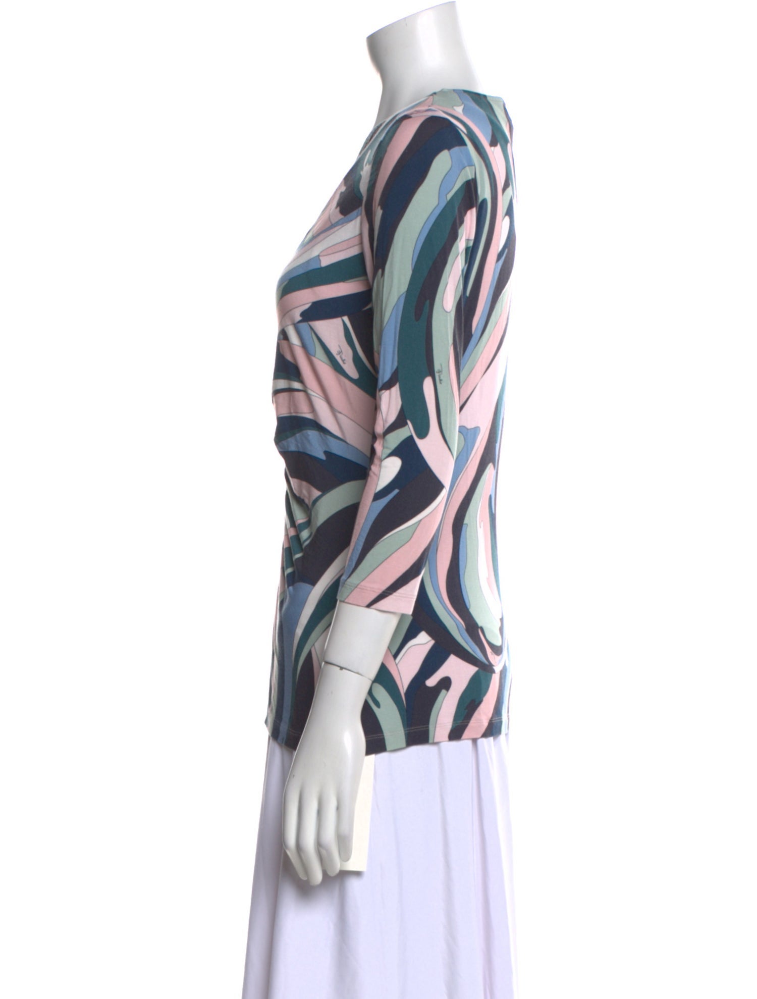 Emilio Pucci Printed V-Neck Blouse