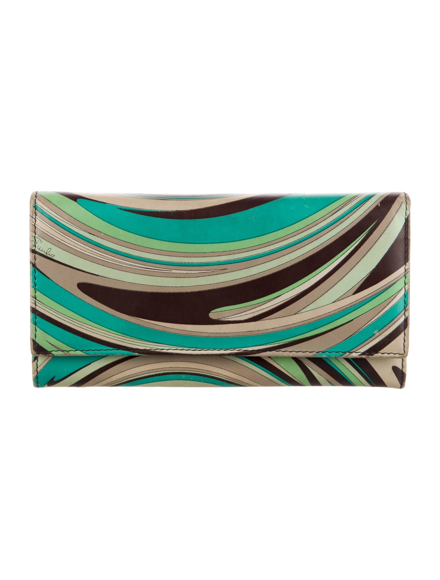 Emilio Pucci Leather Printed Wristlet