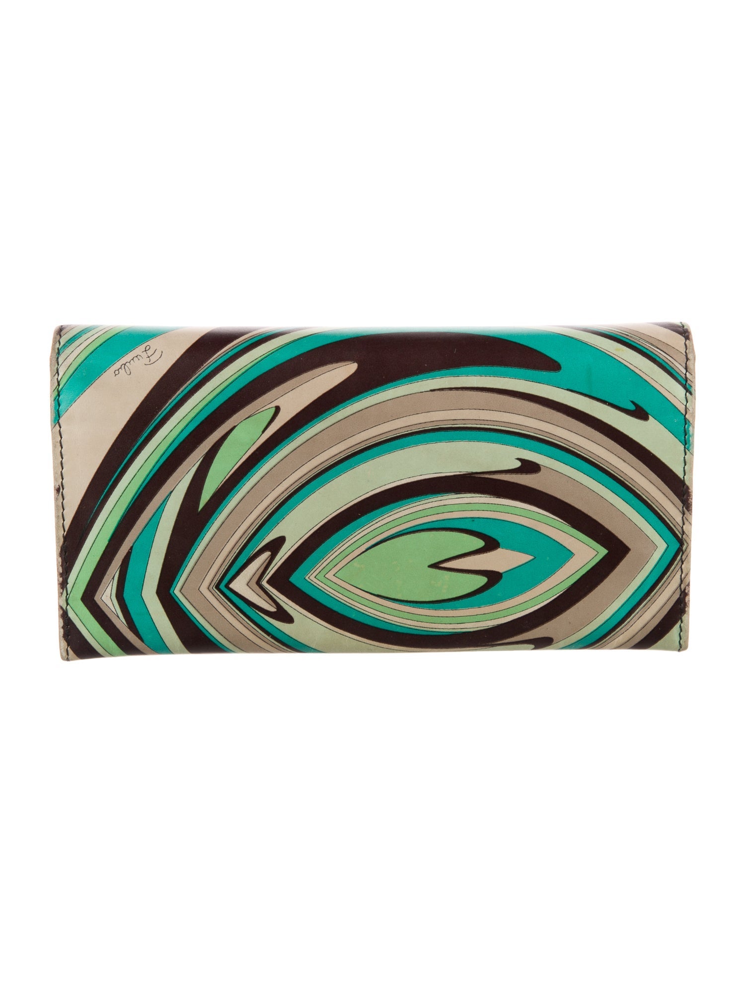 Emilio Pucci Leather Printed Wristlet
