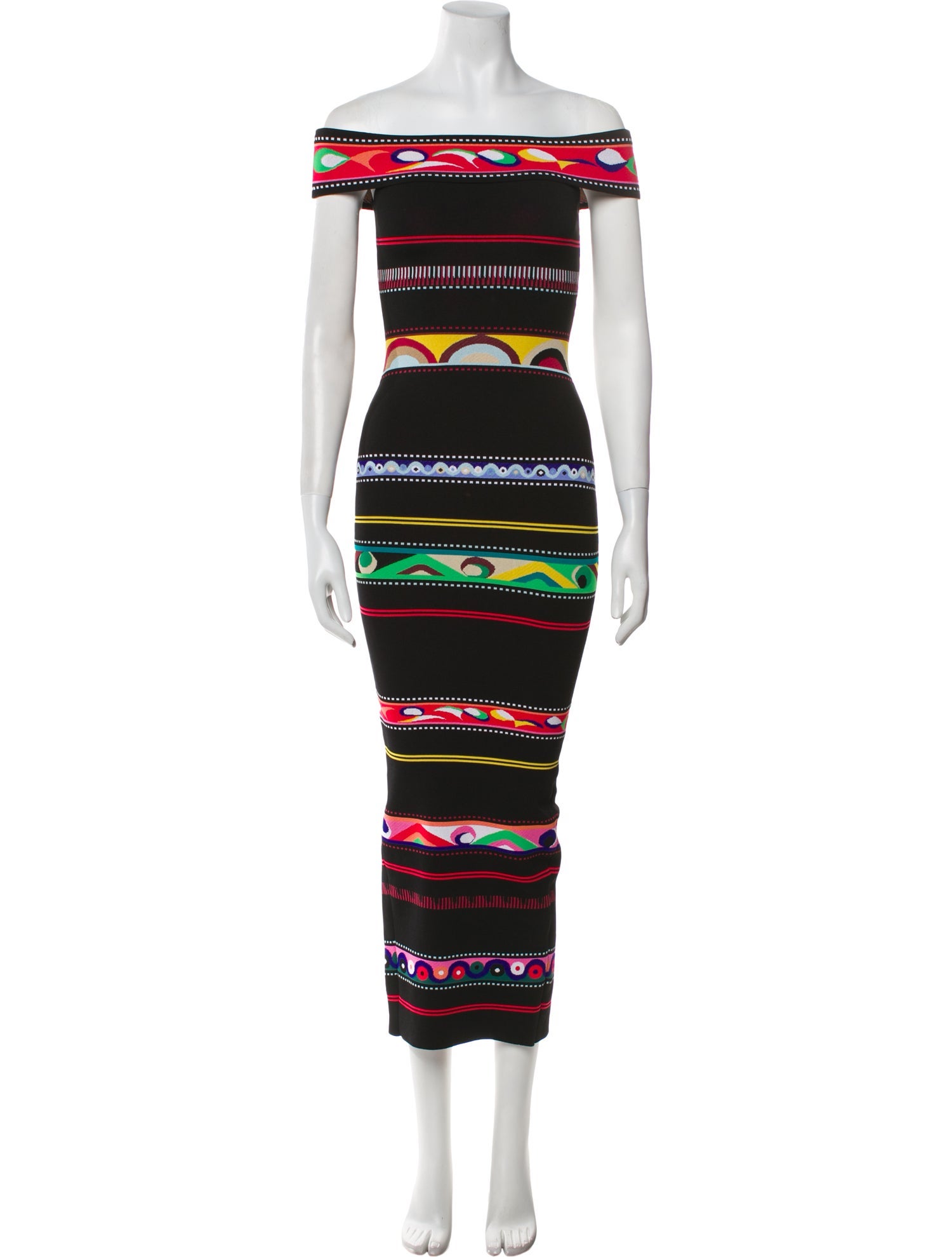 Emilio Pucci Striped Midi Length Dress