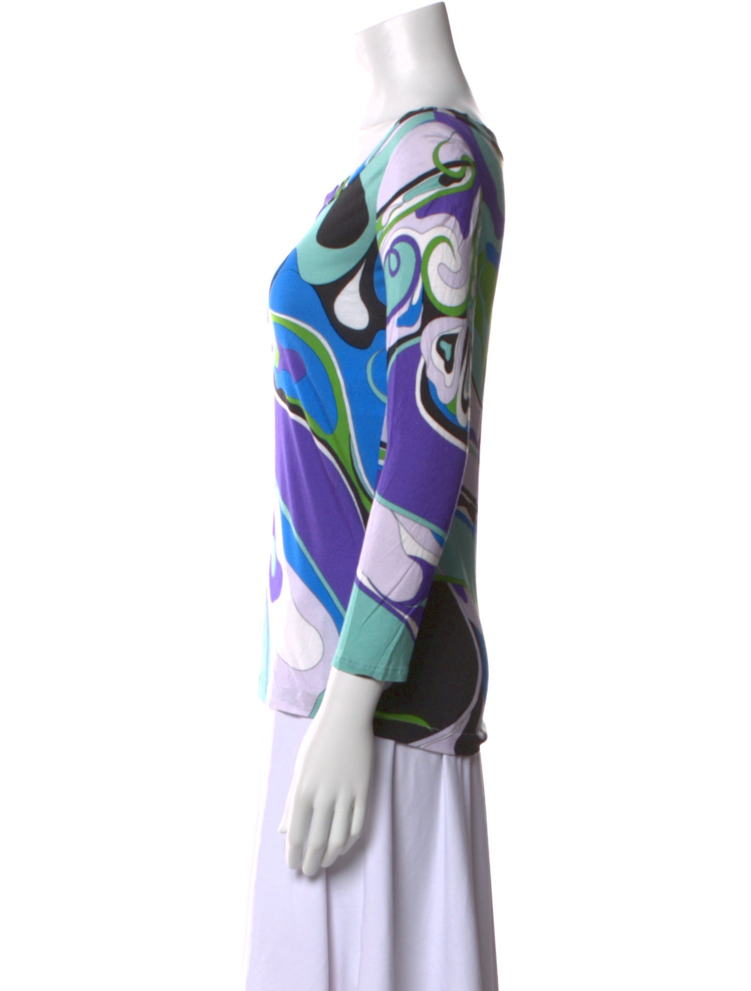 Emilio Pucci Printed Bateau Neckline Tunic