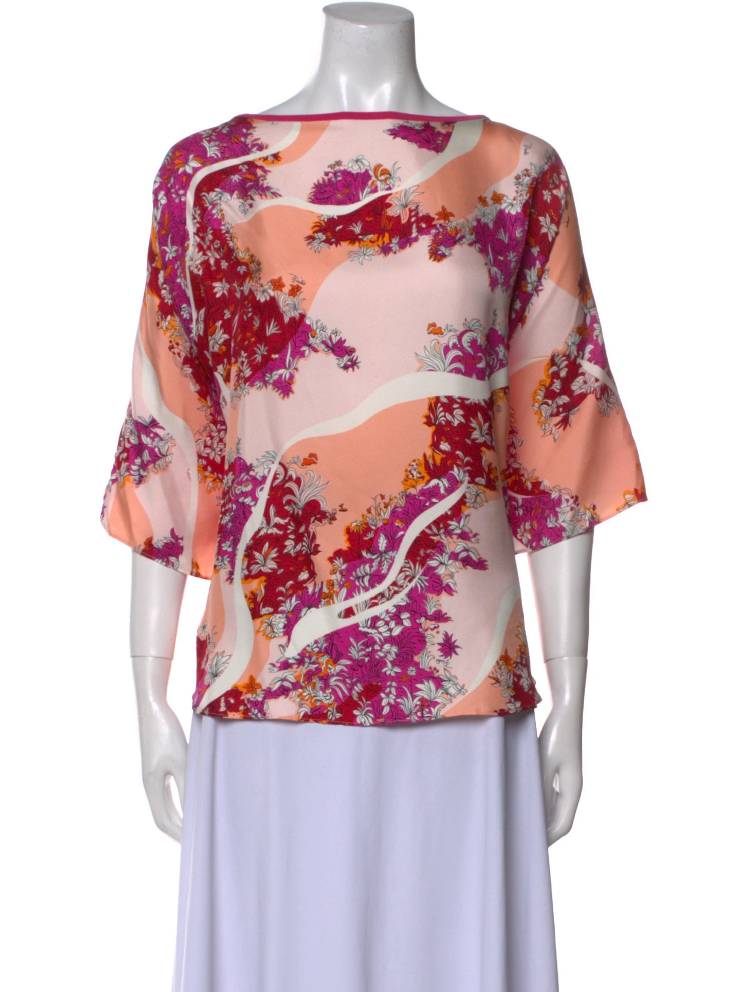 Emilio Pucci Silk Floral Print Blouse