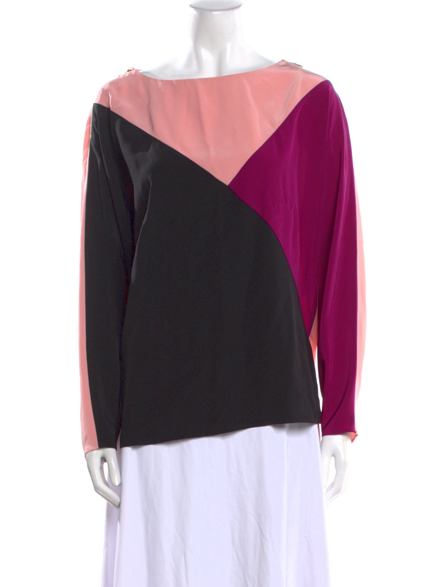 Emilio Pucci Silk Colorblock Pattern Sweatshirt
