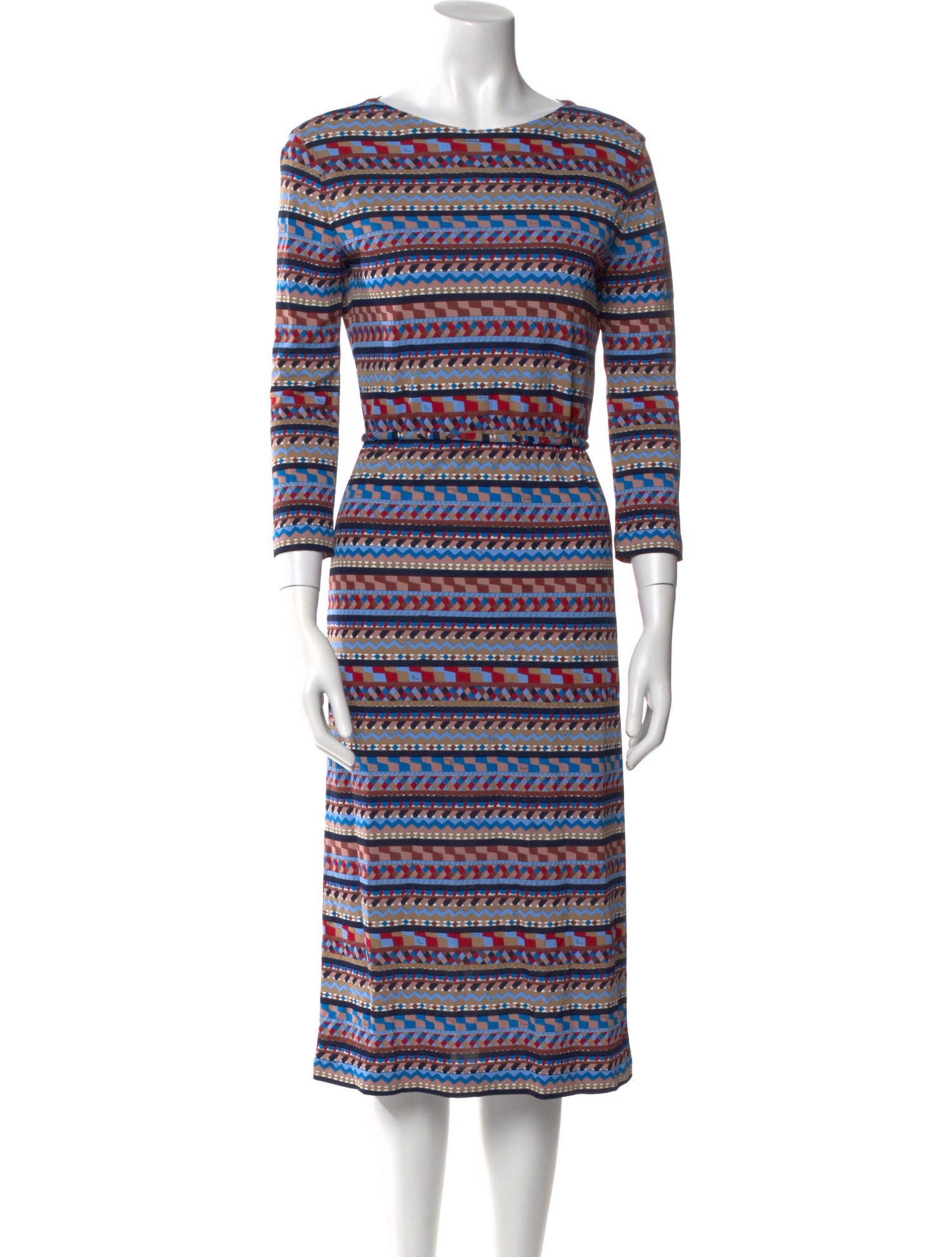 Emilio Pucci Striped Midi Length Dress