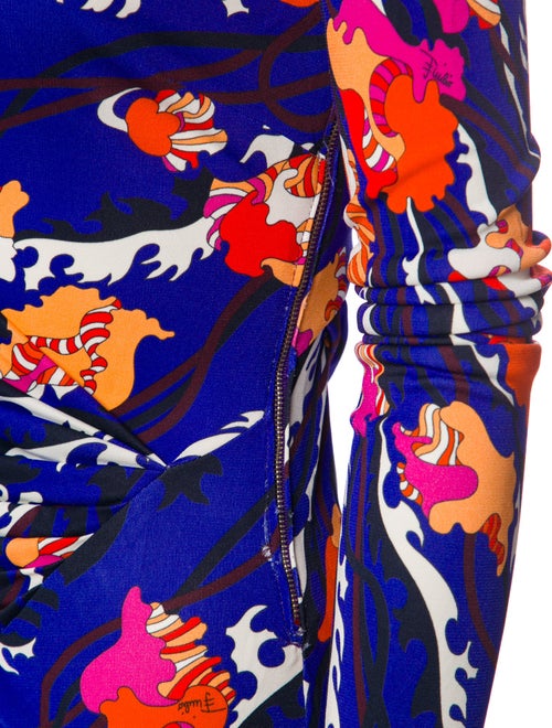 Emilio Pucci Floral Print Knee-Length Dress