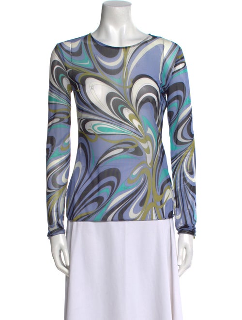 Emilio Pucci Printed Bateau Neckline Top