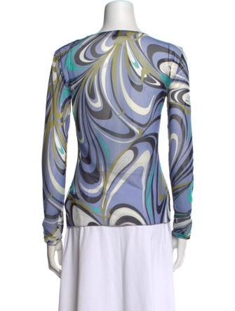 Emilio Pucci Printed Bateau Neckline Top