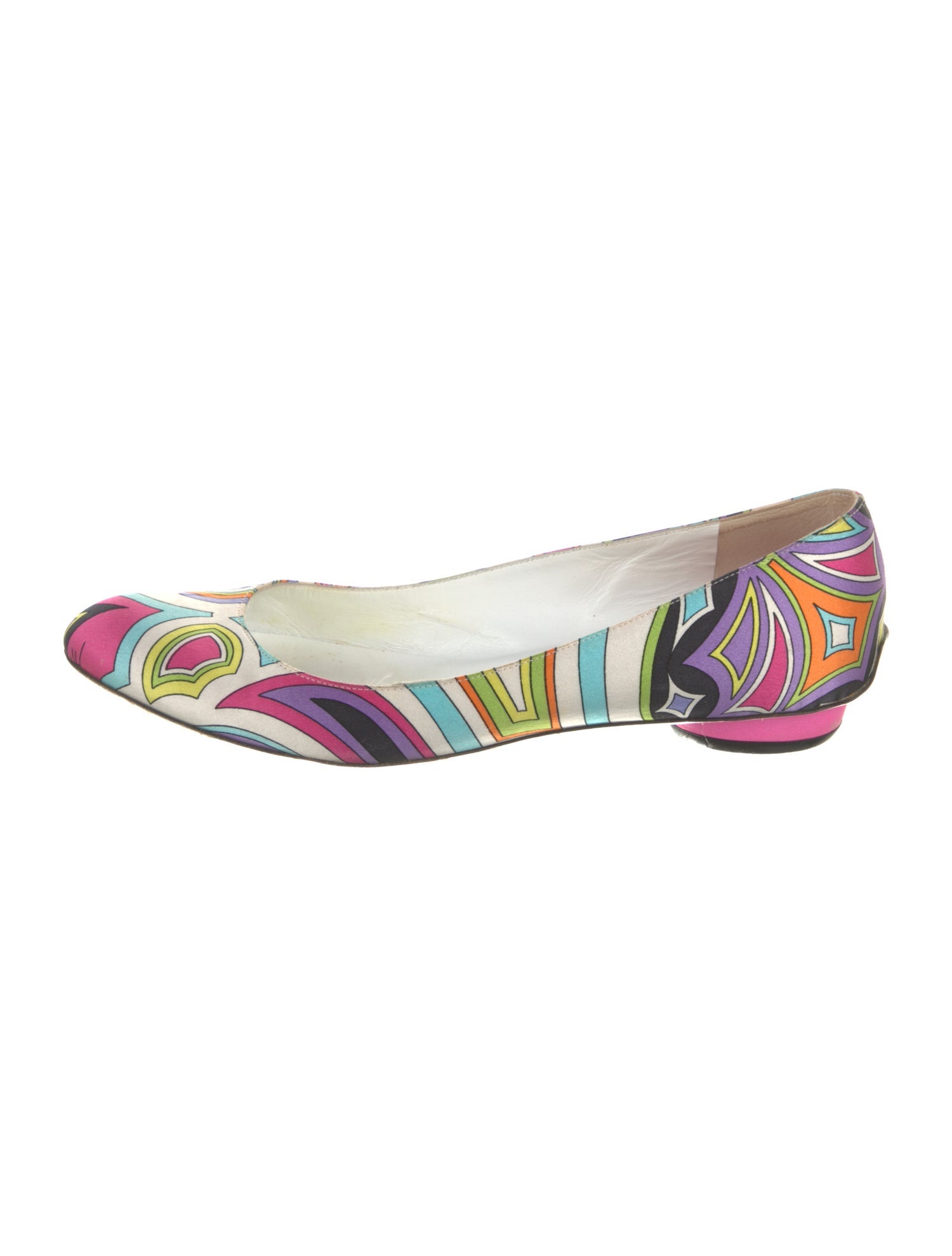 Emilio Pucci Satin Printed Ballet Flats