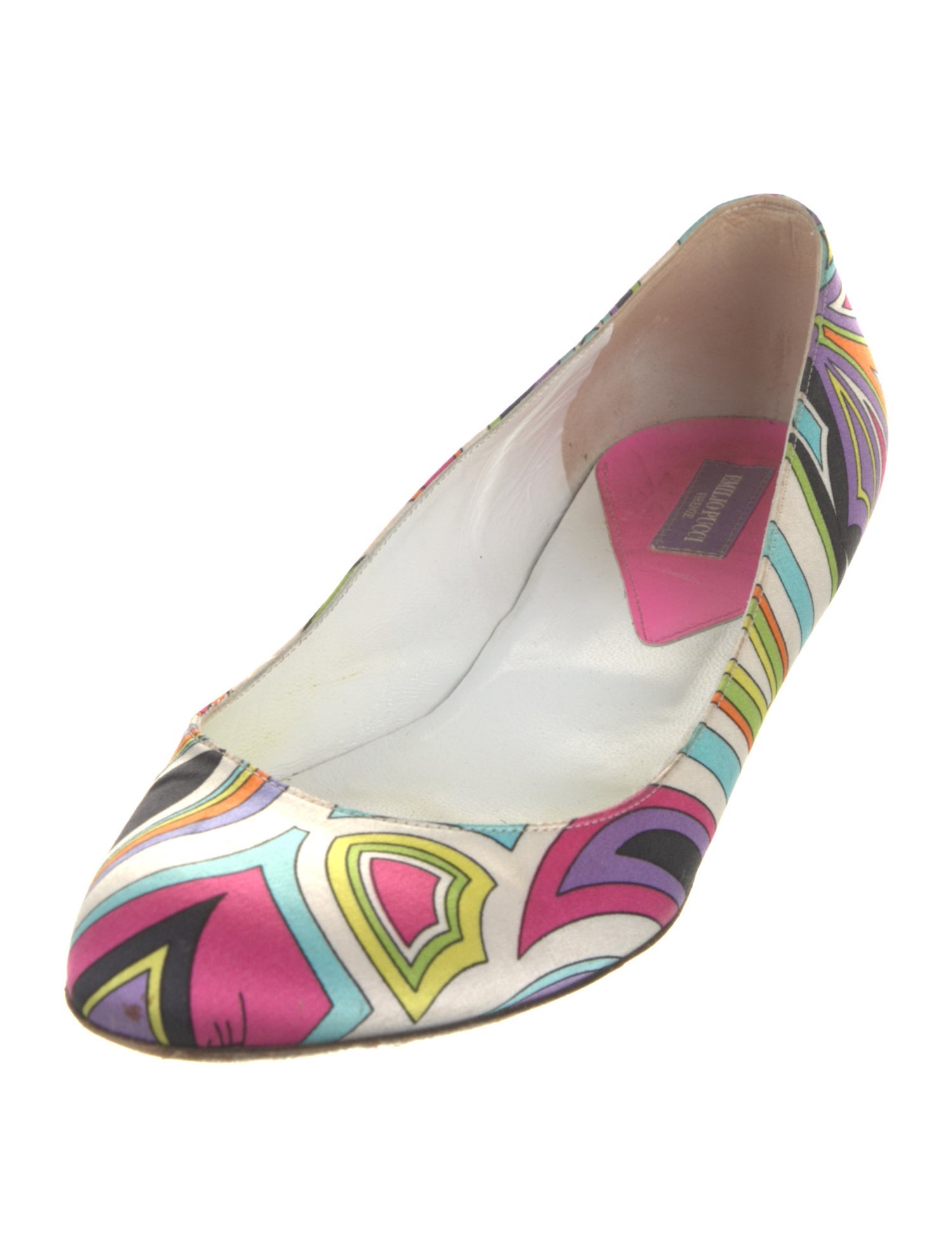 Emilio Pucci Satin Printed Ballet Flats