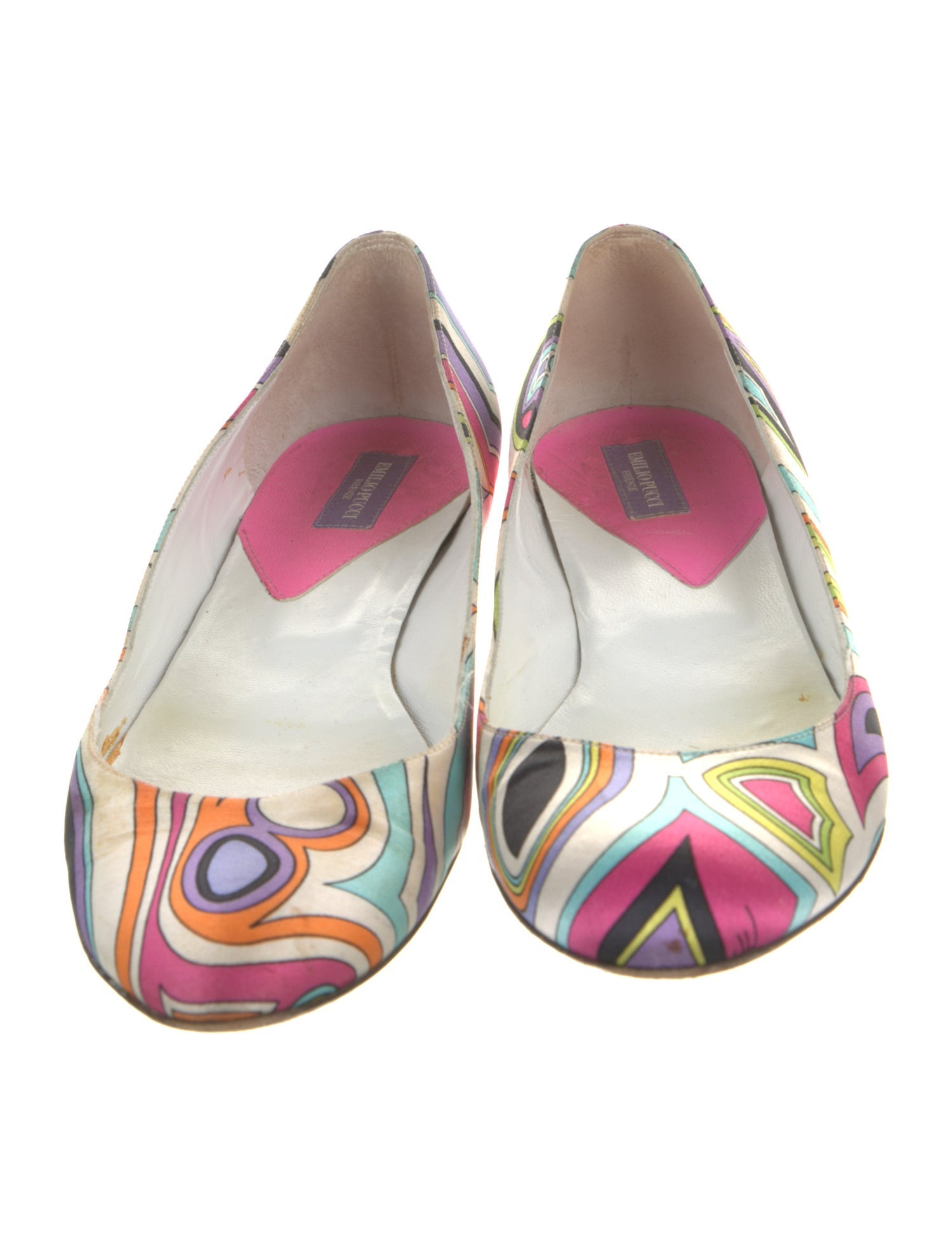 Emilio Pucci Satin Printed Ballet Flats