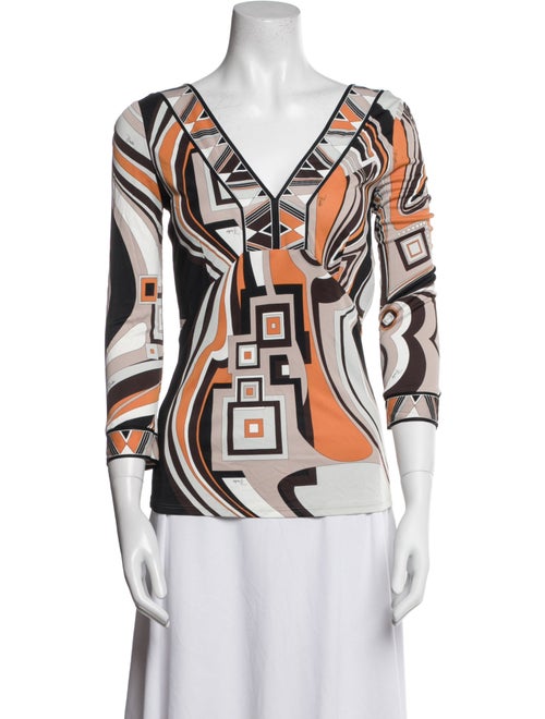 Emilio Pucci Printed V-Neck Blouse