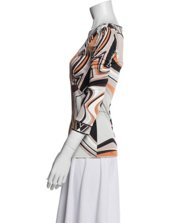 Emilio Pucci Printed V-Neck Blouse