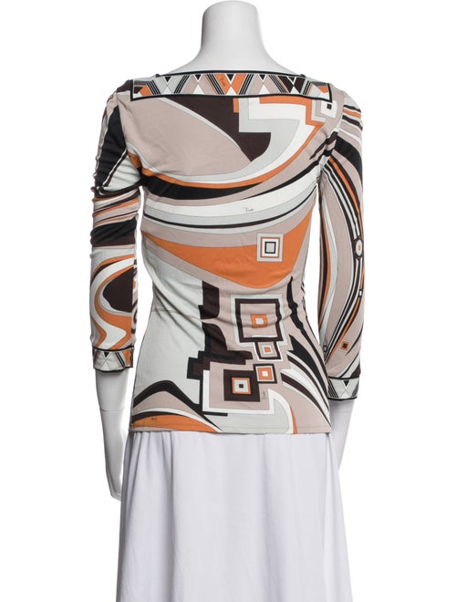 Emilio Pucci Printed V-Neck Blouse