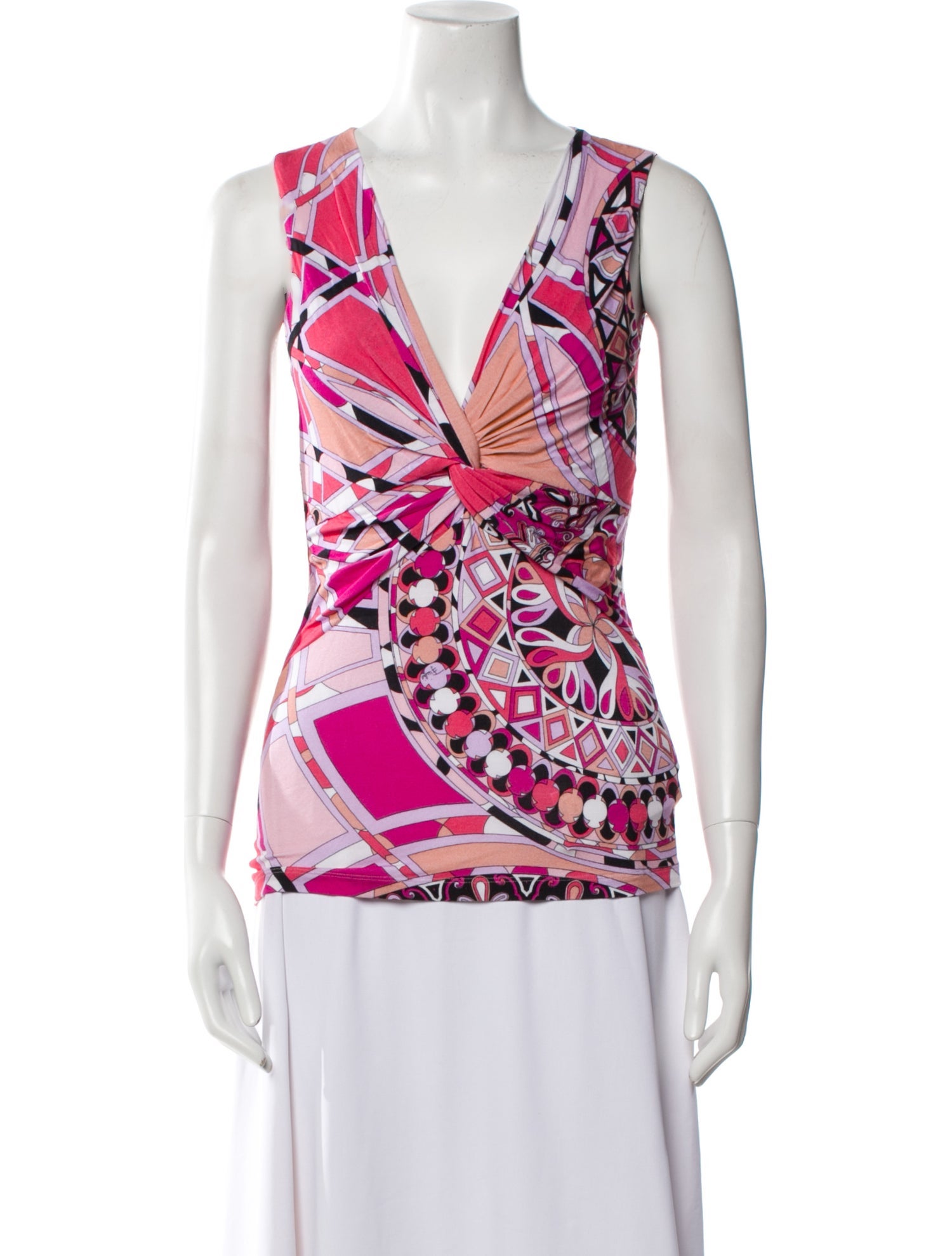 Emilio Pucci Printed V-Neck Top