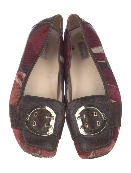 Emilio Pucci Colorblock Pattern Lasercut Accents Ballet Flats