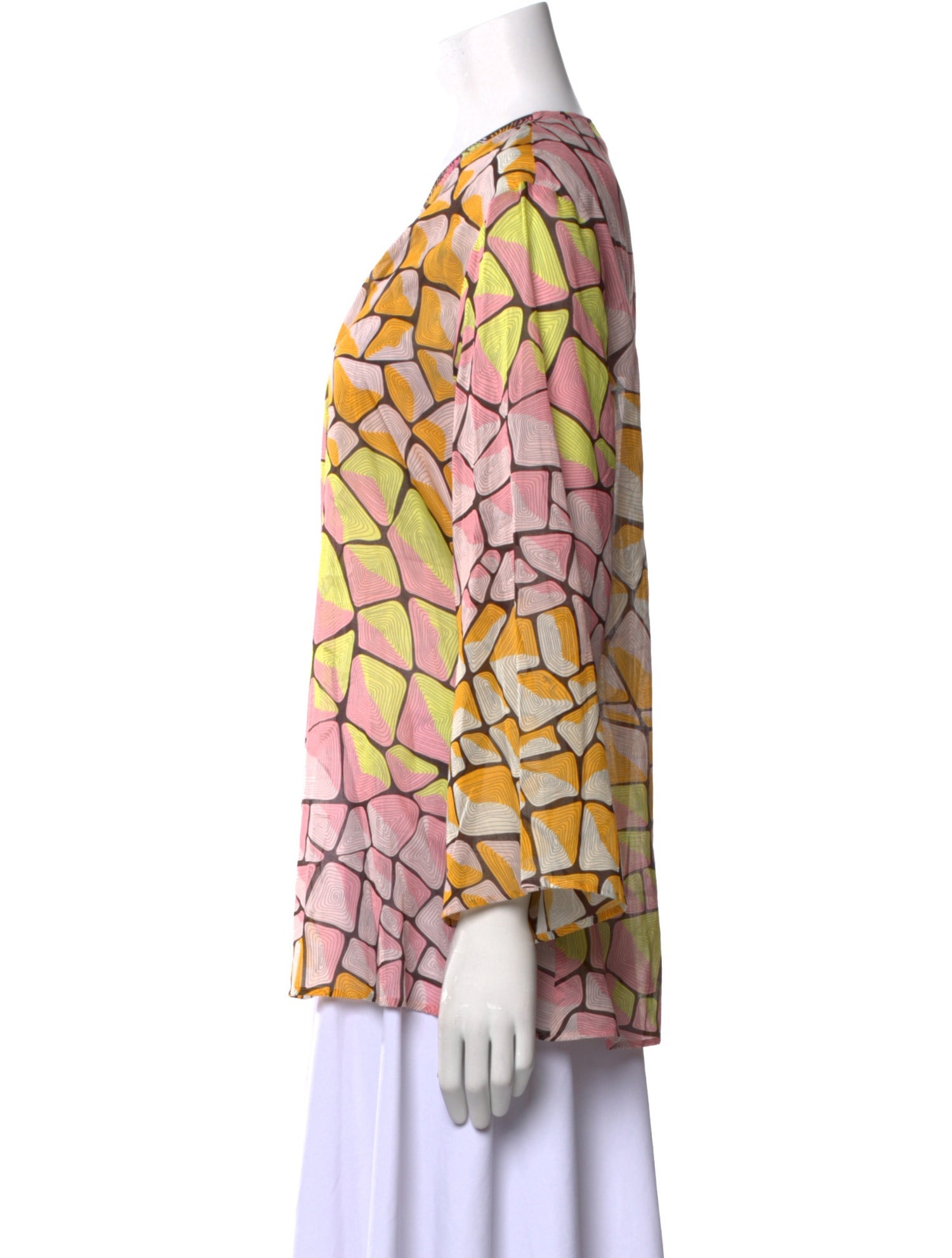 Emilio Pucci Printed V-Neck Blouse w/ Tags