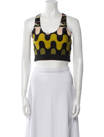 Emilio Pucci Printed Scoop Neck Crop Top