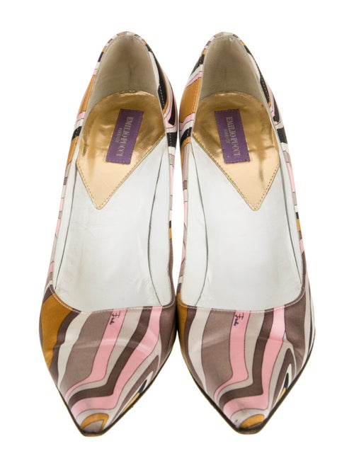 Emilio Pucci Satin Printed D'Orsay Pumps