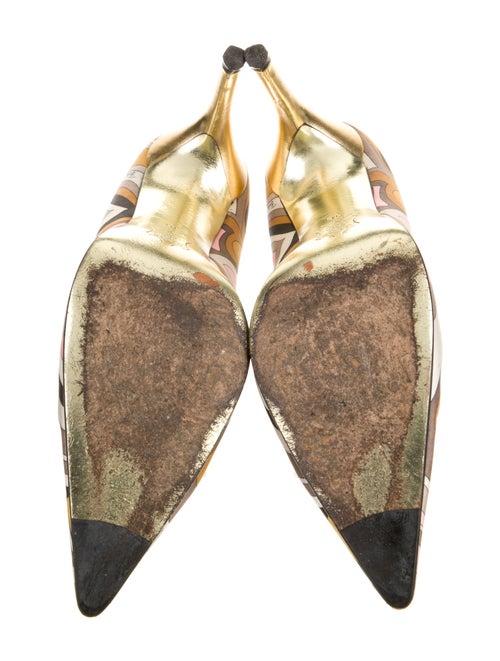 Emilio Pucci Satin Printed D'Orsay Pumps