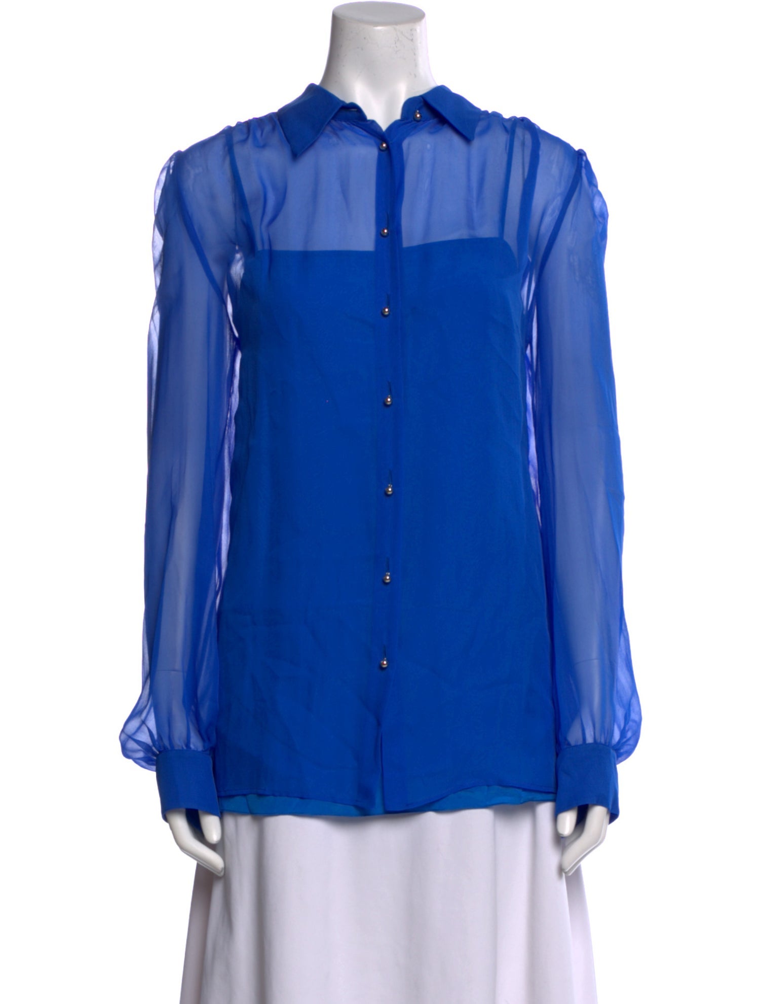 Emilio Pucci Silk Long Sleeve Button-Up Top