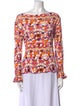 Emilio Pucci Printed Bateau Neckline Blouse