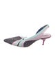 Emilio Pucci Leather Colorblock Pattern Slingback Pumps
