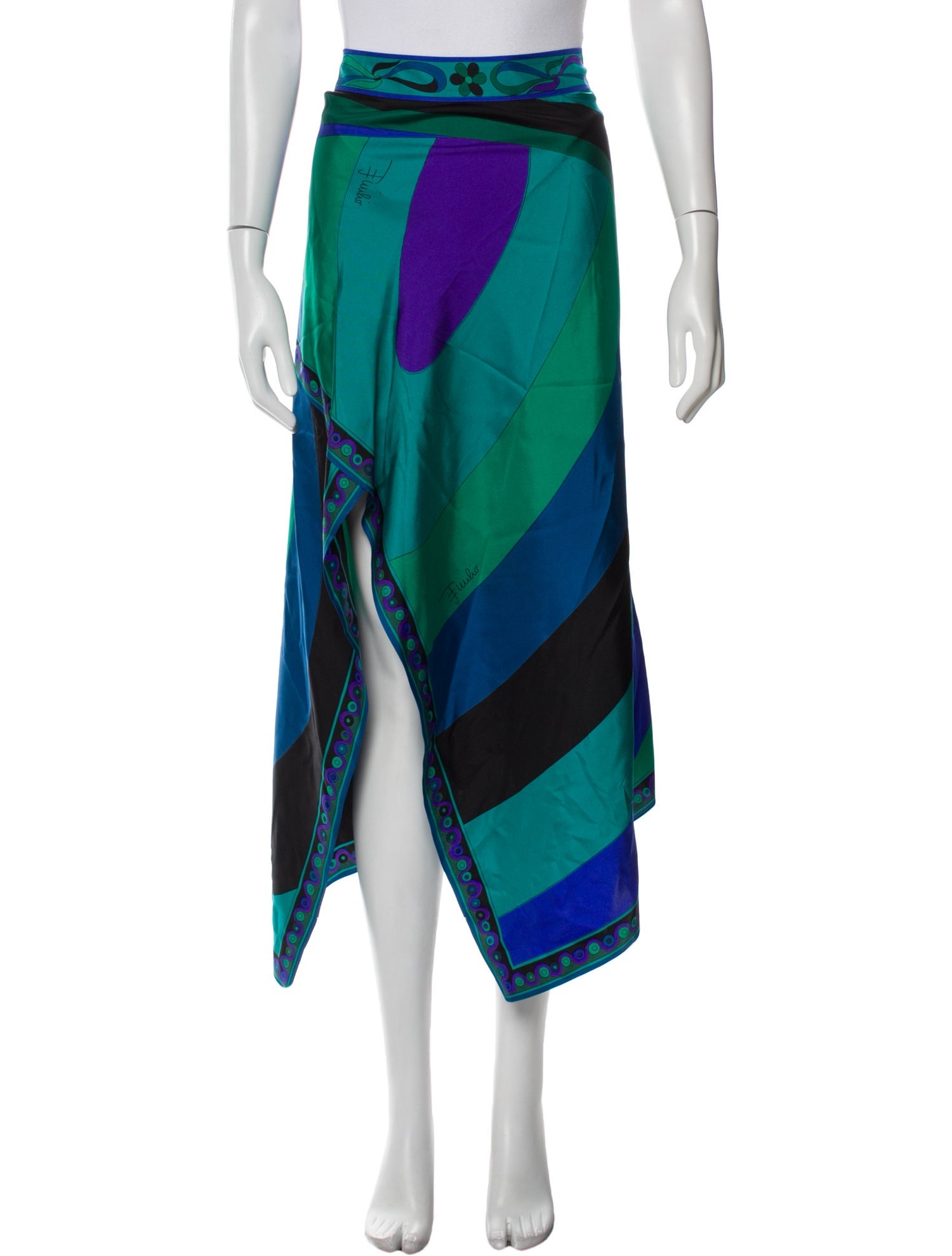 Emilio Pucci Silk Midi Length Skirt