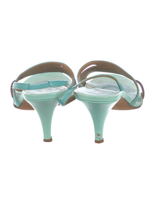 Emilio Pucci Patent Leather Colorblock Pattern Slingback Sandals