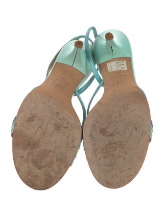 Emilio Pucci Patent Leather Colorblock Pattern Slingback Sandals